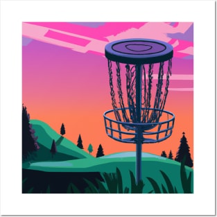 Disc Golf at Sunset Posters and Art